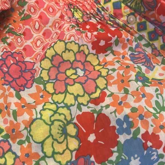 Talbots floral hot pink multicolored long sleeve blouse Size S EUC - Picture 10 of 10